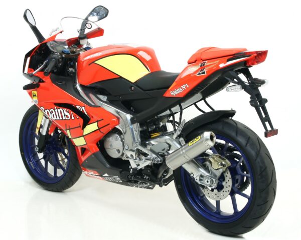 ARROW Mini Thunder titanium road approved silencer interchangeable with the original for Aprilia RS 125 2007-2012