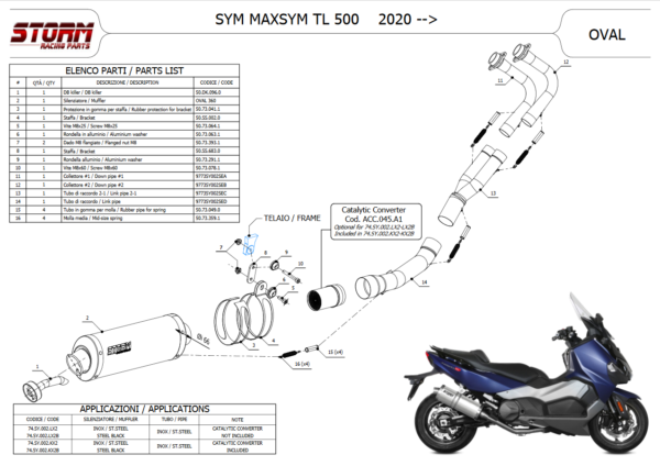 STORM OVAL Full Line für Sym Maxsym 500 2020-2021