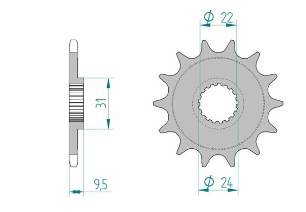 AFAM Steel Self-Cleaning Front Sprocket 22406 - 520 (22406+13)