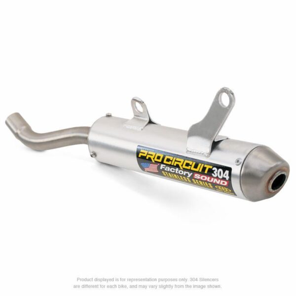 PRO CIRCUIT 304 Muffler Brushed Aluminum/Stainless Steel End Cap Honda CR125R (SH00125-SE)