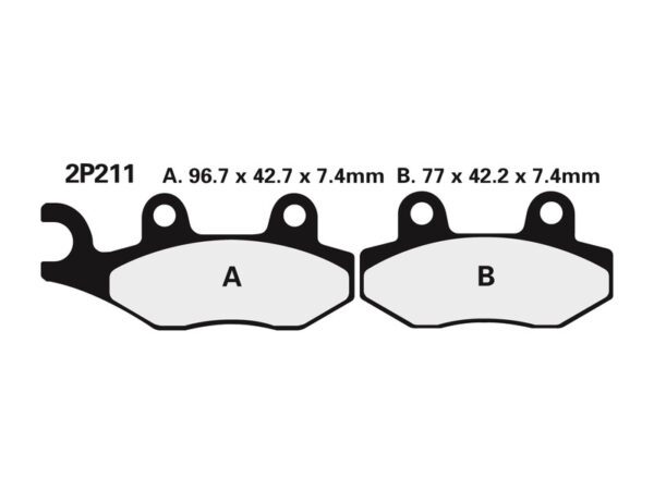 NISSIN Street Semi-Metallic Brake pads - 2P-211NS (2P-211NS)
