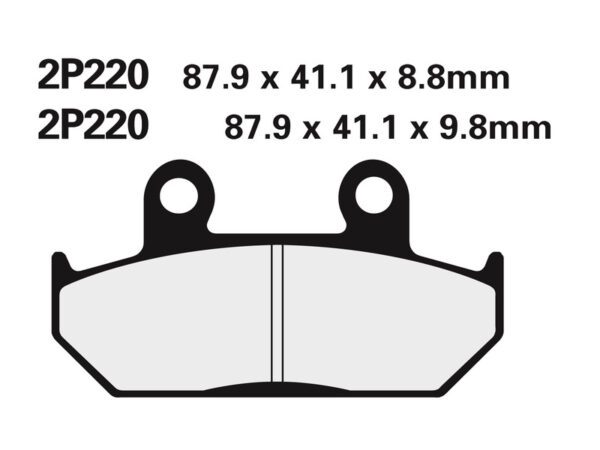 NISSIN Street Semi-Metallic Brake pads - 2P-220NS (2P-220NS)