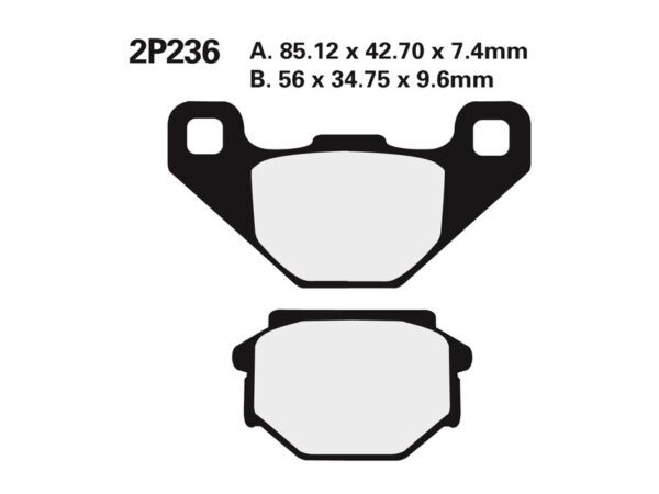NISSIN Street Semi-Metallic Brake pads - 2P-236NS (2P-236NS)
