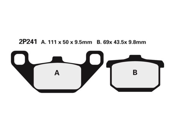 NISSIN Street Semi-Metallic Brake pads - 2P-241NS (2P-241NS)