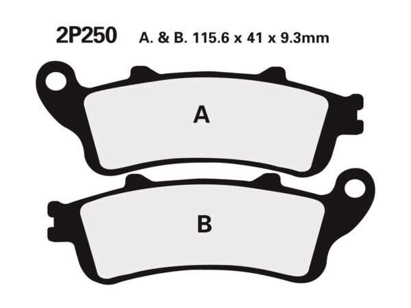 NISSIN Street Semi-Metallic Brake pads - 2P-250NS (2P-250NS)