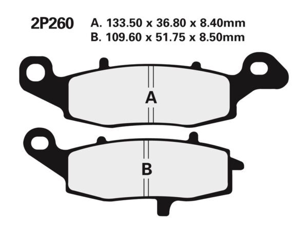 NISSIN Street Semi-Metallic Brake pads - 2P-260NS (2P-260NS)