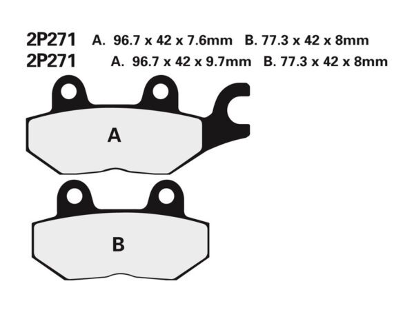 NISSIN Street Semi-Metallic Brake pads - 2P-271NS (2P-271NS)
