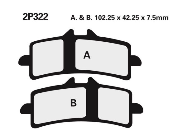 NISSIN Street /Off-Road Sintered Metal Brake pads - 2P-322ST (2P-322ST)
