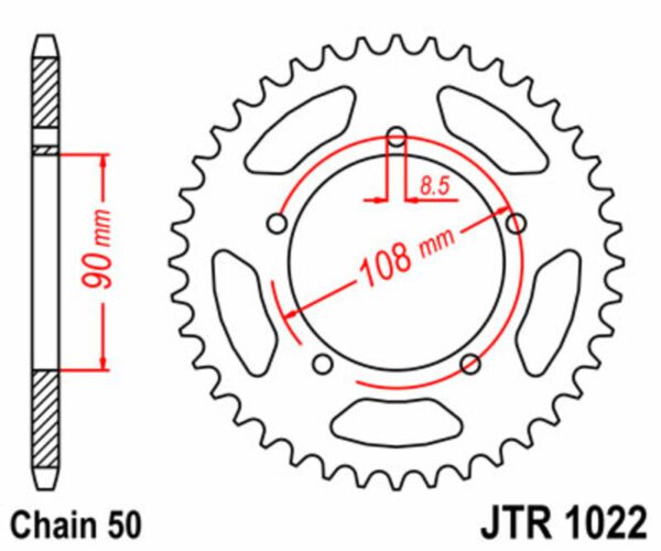 JT SPROCKETS Steel Standard Rear Sprocket 1022 - 530 (JTR1022.40)
