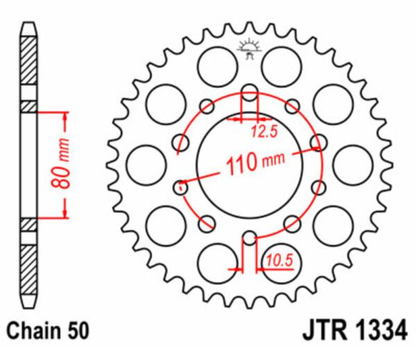 JT SPROCKETS Steel Standard Rear Sprocket 1334 - 530 (JTR1334.46)