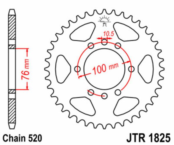 JT SPROCKETS Steel Standard Rear Sprocket 1825 - 520 (JTR1825.45)