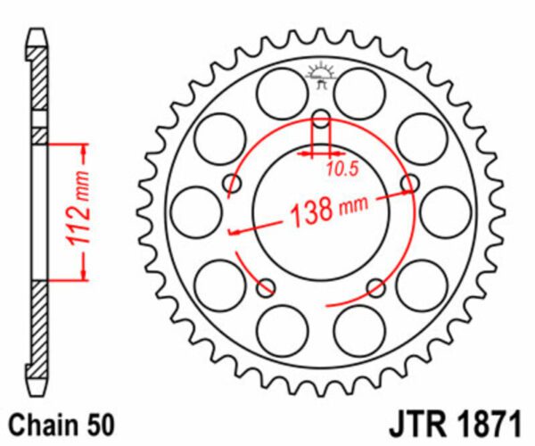 JT SPROCKETS Steel Standard Rear Sprocket 1871 - 530 (JTR1871.48)
