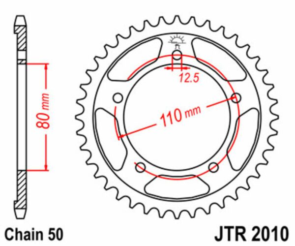JT SPROCKETS Steel Standard Rear Sprocket 2010 - 530 (JTR2010.42)