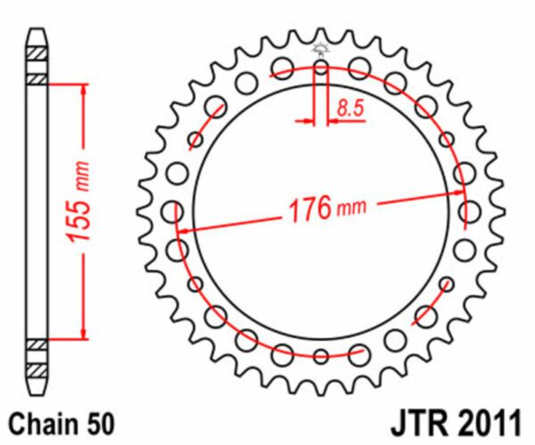 JT SPROCKETS Steel Standard Rear Sprocket 2011 - 530 (JTR2011.43)