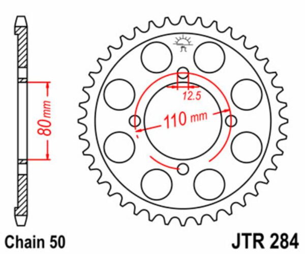 JT SPROCKETS Steel Standard Rear Sprocket 284 - 530 (JTR284.38)