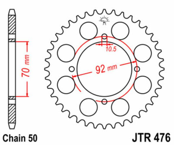 JT SPROCKETS Steel Standard Rear Sprocket 476 - 530 (JTR476.45)