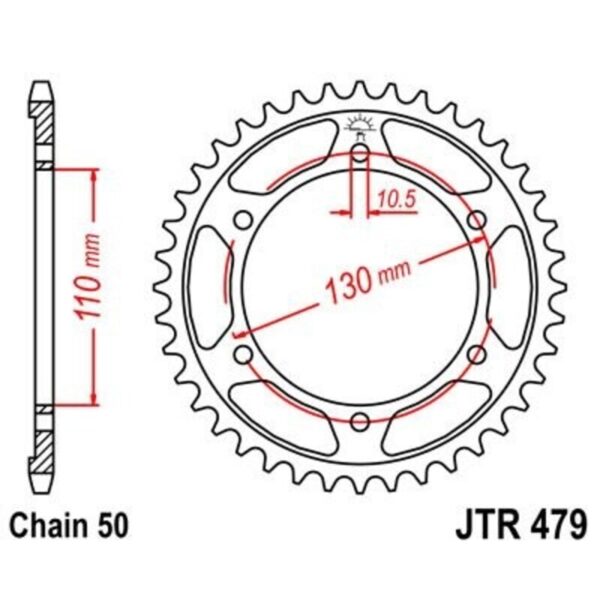 JT SPROCKETS Zinc Standard Rear Sprocket 479 - 530 (JTR479.46ZBK)