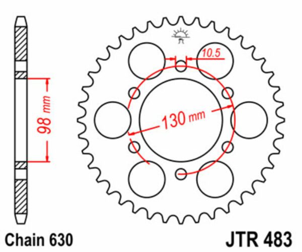 JT SPROCKETS Steel Standard Rear Sprocket 483 - 630 (JTR483.35)