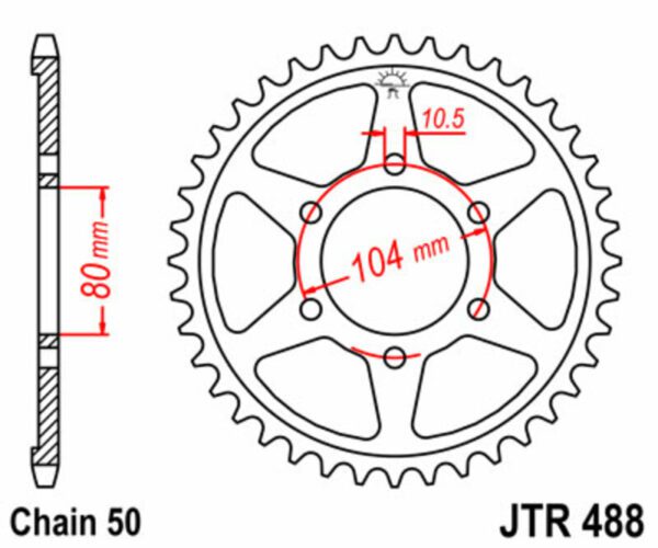 JT SPROCKETS Steel Standard Rear Sprocket 488 - 530 (JTR488.41)