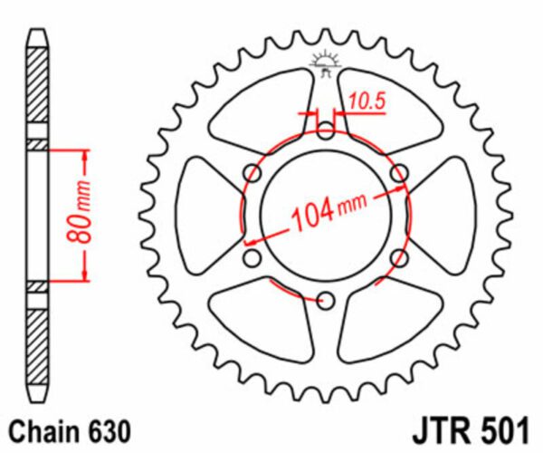 JT SPROCKETS Steel Standard Rear Sprocket 501 - 630 (JTR501.33)