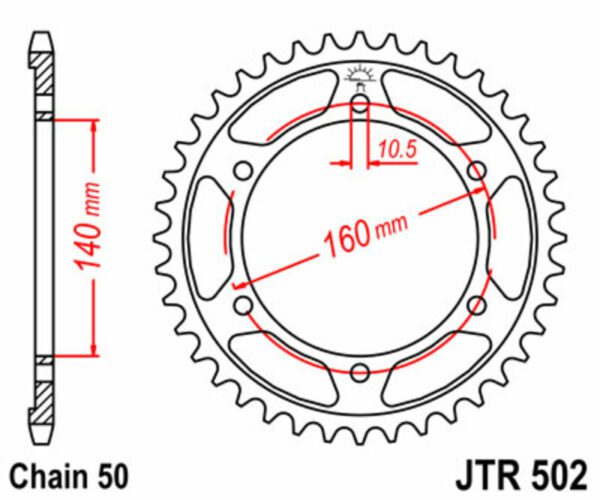 JT SPROCKETS Steel Standard Rear Sprocket 502 - 530 (JTR502.44)
