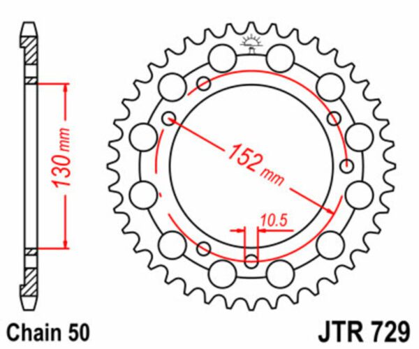 JT SPROCKETS Steel Standard Rear Sprocket 729 - 530 (JTR729.46)
