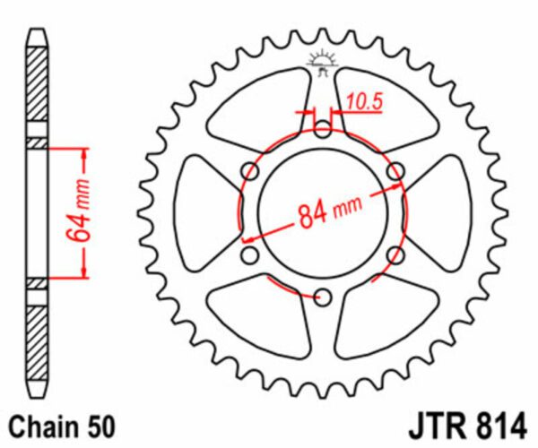 JT SPROCKETS Steel Standard Rear Sprocket 814 - 530 (JTR814.33)