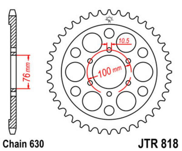 JT SPROCKETS Steel Standard Rear Sprocket 818 - 630 (JTR818.41)