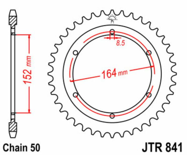 JT SPROCKETS Steel Standard Rear Sprocket 841 - 530 (JTR841.42)