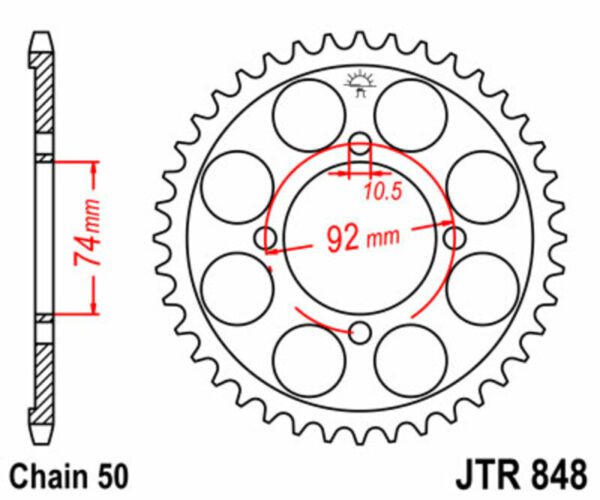 JT SPROCKETS Steel Standard Rear Sprocket 848 - 530 (JTR848.39)