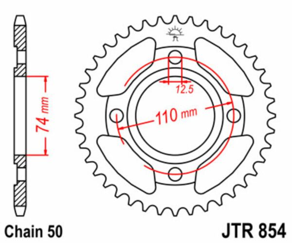 JT SPROCKETS Steel Standard Rear Sprocket 854 - 530 (JTR854.38)