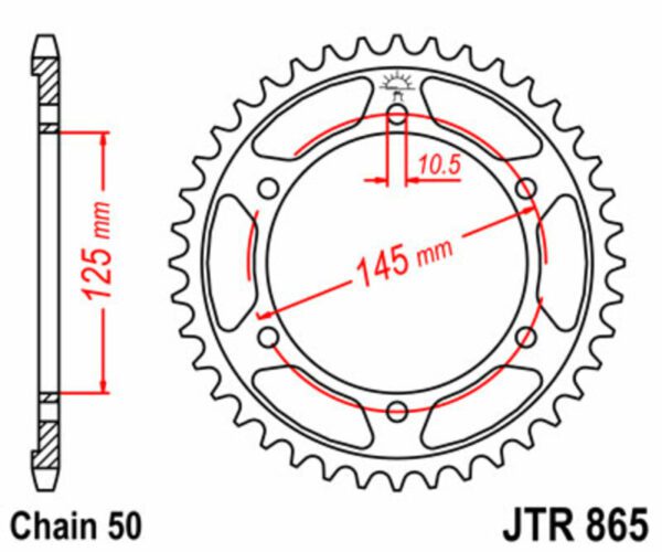 JT SPROCKETS Steel Standard Rear Sprocket 865 - 530 (JTR865.44)