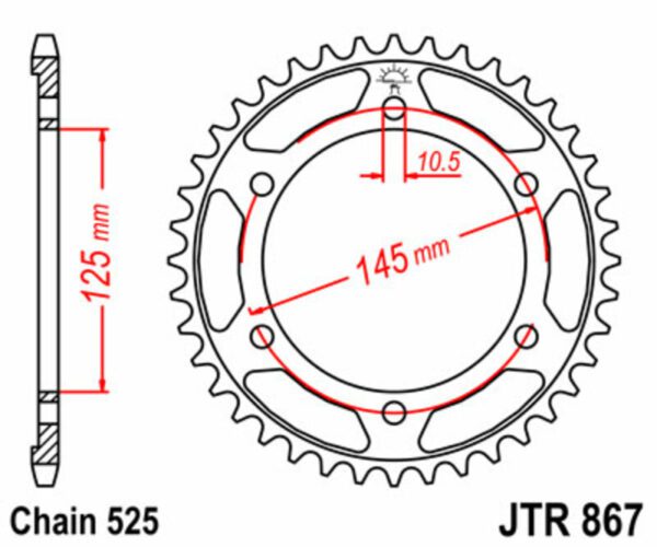 JT SPROCKETS Steel Standard Rear Sprocket 867 - 525 (JTR867.42)