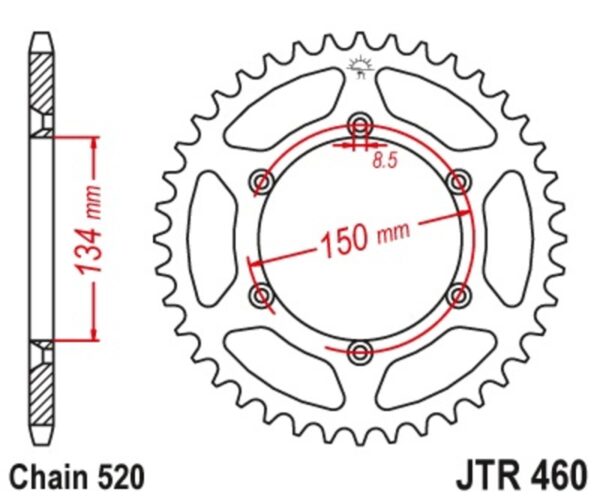 JT SPROCKETS Steel Self-Cleaning Rear Sprocket 460 - 520 (JTR460.49SC)