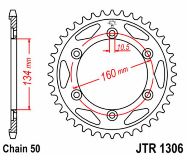 JT SPROCKETS Steel Standard Rear Sprocket 1306 - 530 (JTR1306.40)