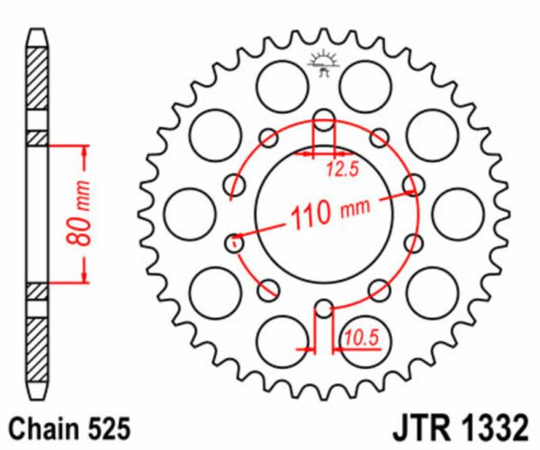 JT SPROCKETS Steel Standard Rear Sprocket 1332 - 525 (JTR1332.36)