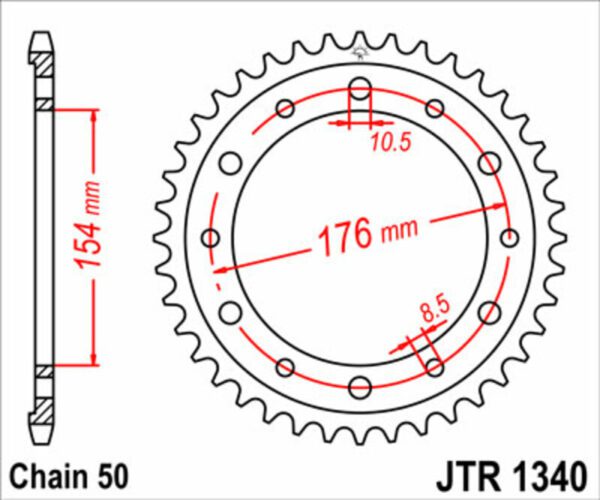 JT SPROCKETS Steel Standard Rear Sprocket 1340 - 530 (JTR1340.44)