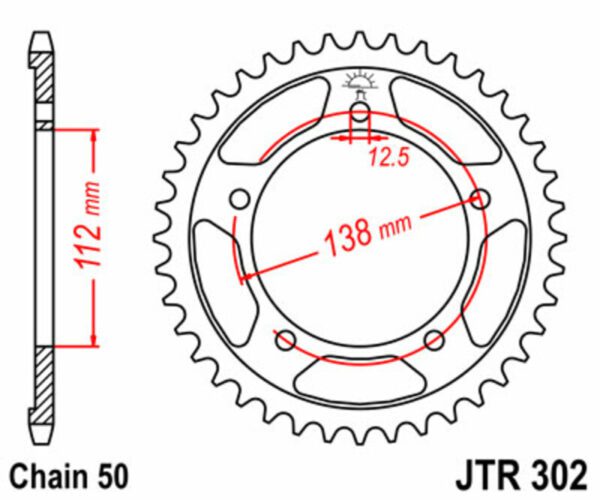 JT SPROCKETS Steel Standard Rear Sprocket 302 - 530 (JTR302.39)