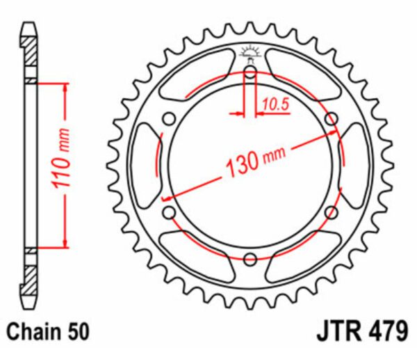 JT SPROCKETS Steel Standard Rear Sprocket 479 - 530 (JTR479.38)