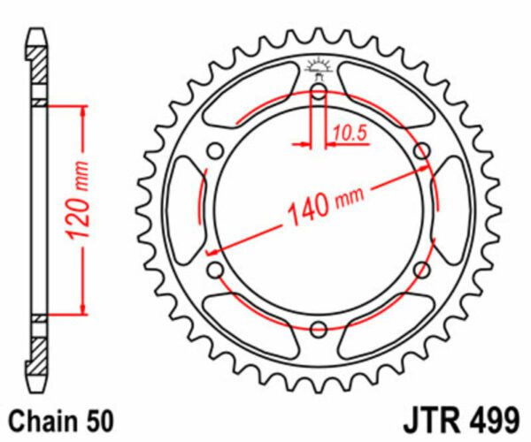 JT SPROCKETS Steel Standard Rear Sprocket 499 - 530 (JTR499.43)