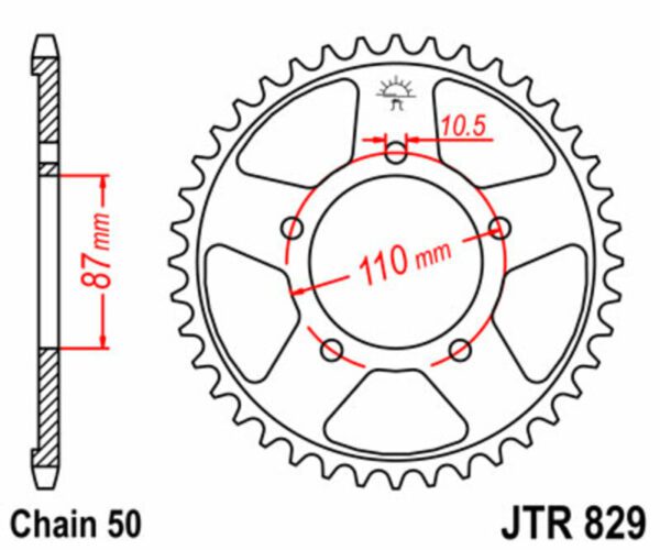 JT SPROCKETS Steel Standard Rear Sprocket 829 - 530 (JTR829.42)