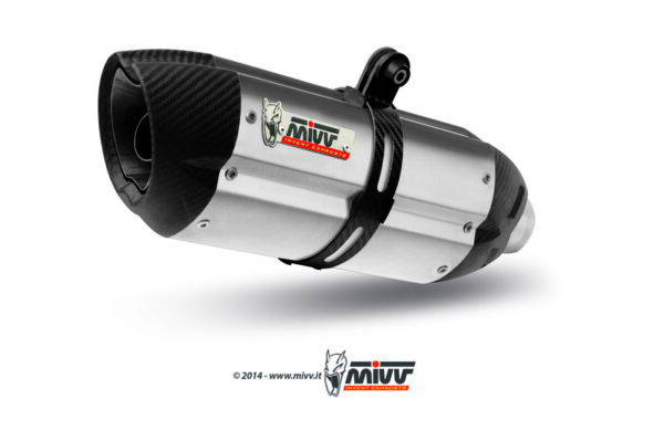 MIVV SUONO Stainless/Carbon End Cap Slip-On Ducati Hypermotard 821 (00.73.D.029.L7)