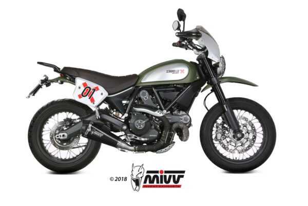 MIVV Delta Race Steel Black/Carbon End Cap Ducati Scrambler 800 (00.73.D.035.LDRB)