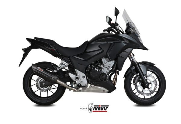 MIVV Suono Black Stainless Steel Muffler Carbon Cap Honda CB500X (00.73.H.061.L9)