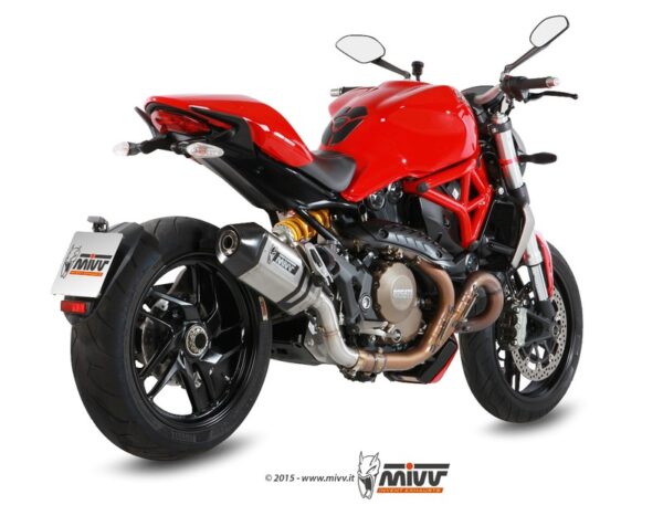 MIVV SPEED EDGE Stainless/Carbon End Cap Slip-On Ducati Monster 1200 (D.030.LRX)