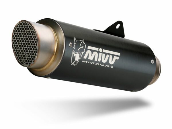 MIVV GP Pro Black Steel Muffler Stainless Steel End Cap Ducati Scrambler 800 (D.035.LXBP)
