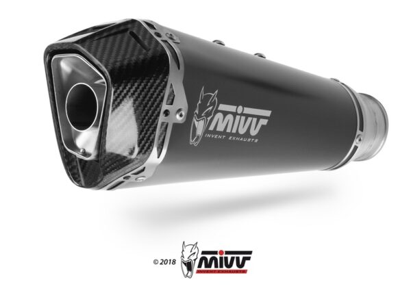 MIVV Delta Race Muffler Steel Black/Carbon End Cap Suzuki GSXR1000 (S.050.LDRB)