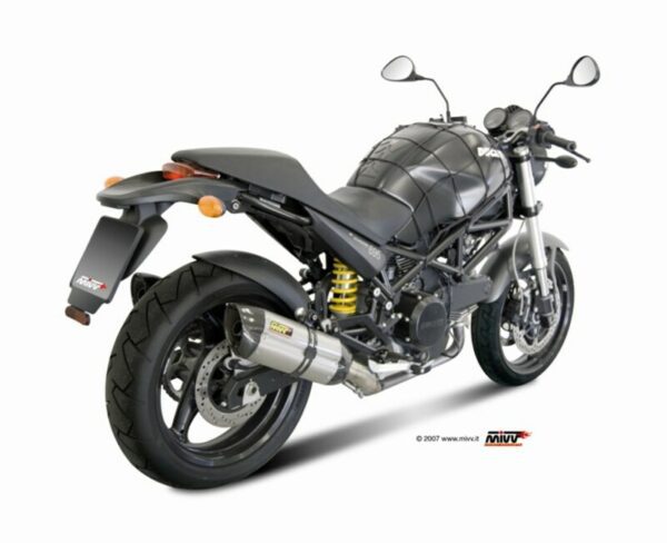 MIVV SUONO Stainless/Carbon End Cap Double Slip-On Ducati Monster 695 (00.73.D.019.L7)