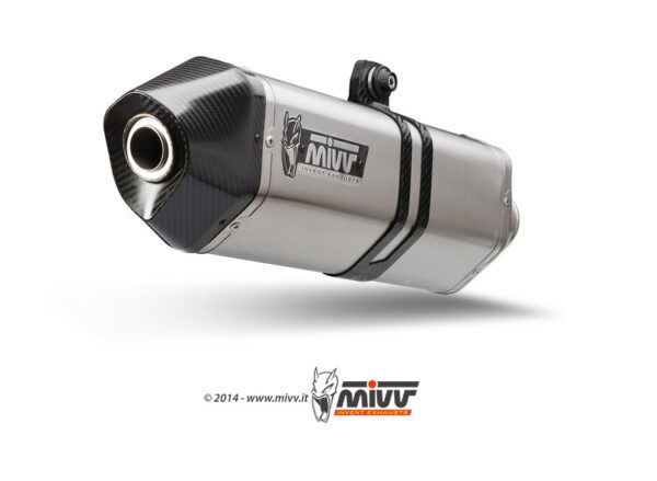 MIVV SPEED EDGE Stainless/Carbon End Cap Slip-On Suzuki DL650 V-Strom (00.73.S.038.LRX)