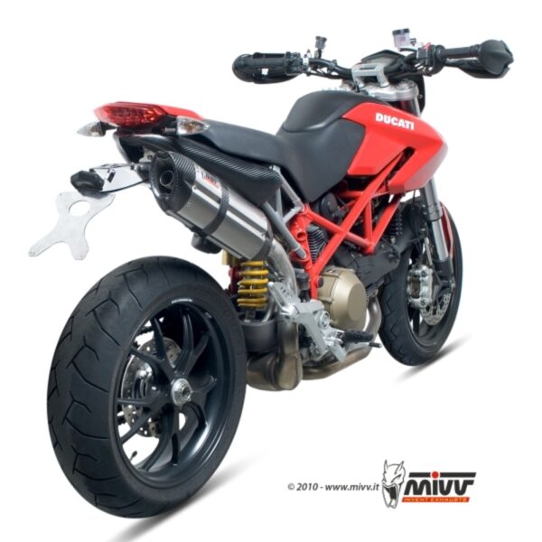 MIVV SUONO Stainless/Carbon End Cap Slip-On Ducati Hypermotard 1100 (D.022.L7)